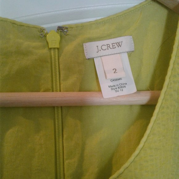 J Crew Lime green dress size 2 - Picture 4 of 6